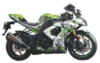 FLU DESIGNS GRAFFITI GRAPHIC KIT WHITE/GREEN -  Motorcycle Graphic Kits And Decals 