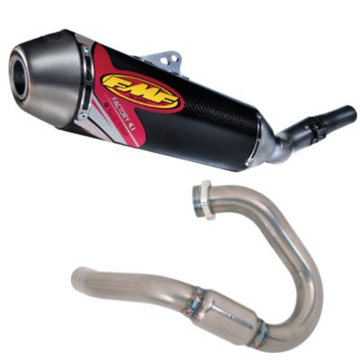 FMF FACTORY 4.1 COMPLETE EXHAUST - CARBON FIBER WITH TITANIUM POWERBOMB HEADER - 4-Stroke Dirt Bike Exhaust Systems 