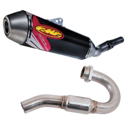FMF FACTORY 4.1 COMPLETE EXHAUST - CARBON FIBER WITH STAINLESS STEEL POWERBOMB HEADER - 4-Stroke Dirt Bike Exhaust Systems 