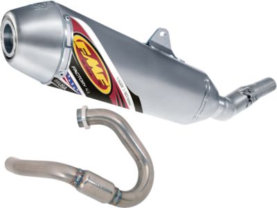FMF FACTORY 4.1 COMPLETE EXHAUST - STAINLESS STEEL MID PIPE WITH TITANIUM POWERBOMB HEADER - 4-Stroke Dirt Bike Exhaust Systems 