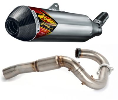 FMF ALUMINUM FACTORY 4.1 SLIP-ON RCT WITH STAINLESS POWERBOMB HEADER AND CARBON FIBER END CAP - 