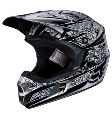 2010 FOX WOMEN'S V2 PRINT HELMET - Discount & Sale ATV Protection Clearance