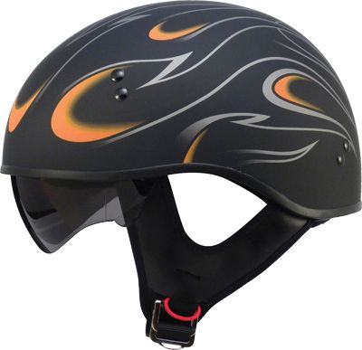 GMAX GM55 NAKED FLAMES HELMET -  Half Shell Cruiser Helmets 