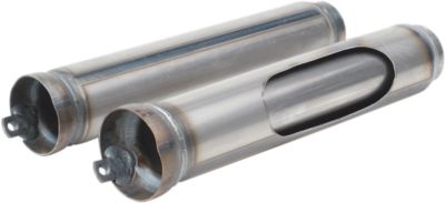 HARD KROME STRAIGHT THROUGH DOUBLE WALL BAFFLE - Cruiser Exhaust Accessories