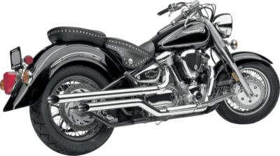 HARD KROME DRAG SLIP ONS -  Metric Cruiser Slip On Exhaust Systems 