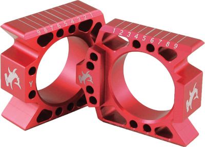 HAMMERHEAD AXLE BLOCKS - RED -  Dirt Bike Axle Blocks / Motocross Axle Blocks 