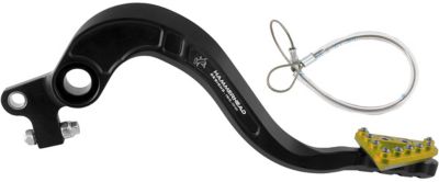 HAMMERHEAD BILLET BRAKE PEDAL - BLACK/GOLD -  Dirt Bike Brake Pedals / Motocross Brake Pedals 