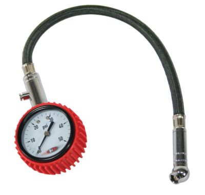 HP TOOLS DIAL AIR GAUGE W/HOSE - 0-30 PSI