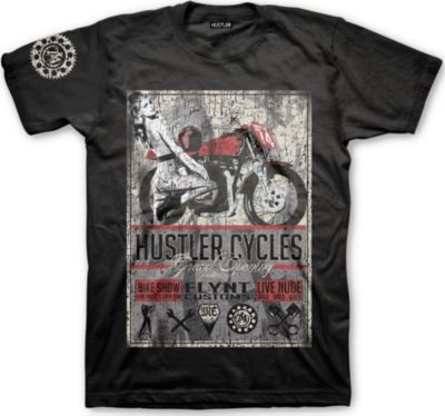 HUSTLER CYCLES T-SHIRT - Mens Casual Motocross Dirt Bike T-Shirts 