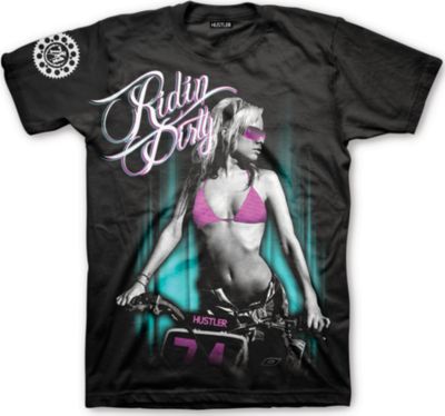 HUSTLER RIDING DIRTY T-SHIRT - Mens Casual Motocross Dirt Bike T-Shirts 