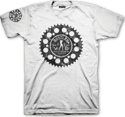 HUSTLER REAR SPROCKET T-SHIRT - Mens Casual Motocross Dirt Bike T-Shirts 