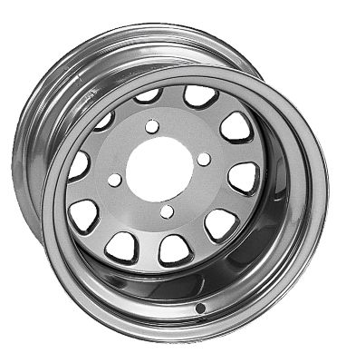 ITP DELTA STEEL REAR WHEEL - 12X7 SILVER - Utility ATV Rims & Wheels