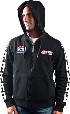 JT RACING RED / BLUE LOGO HOODY - Mens Casual Motorcycle Sweatshirts & Hoodies 