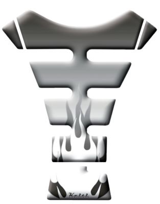 KEITI TANK PROTECTOR - SILVER FLAME - Motorcycle Body Parts Clearance