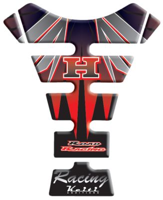 KEITI TANK PROTECTOR - HONDA BLACK/SILVER/RED WING - Cruiser Tank Accessories