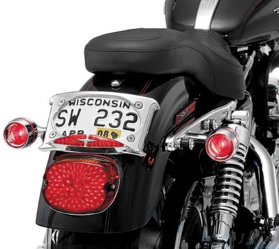 KURYAKYN CURVED LICENSE PLATE FRAME WITH RUN-TURN-BRAKE - Cruiser License Plate