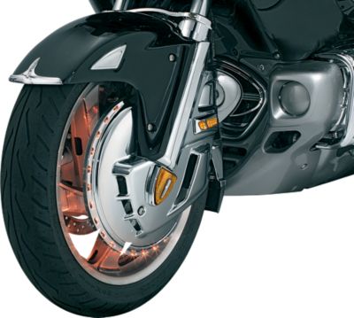 KURYAKYN CHROME ROTOR COVERS WITH LED RING OF FIRE - Cruiser Accent Lighting