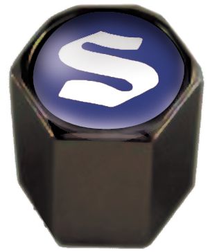 LOCKHART PHILLIPS LOGO VALVE CAPS - BLUE SUZUKI