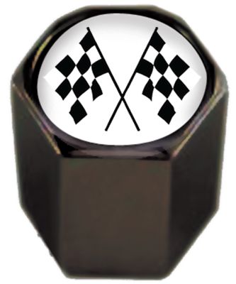 LOCKHART PHILLIPS LOGO VALVE CAPS - CHECKERED FLAG