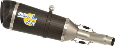 LEO VINCE SBK FACTORY R EVO2 LOW-MOUNT SINGLE SLIP-ON - TITANIUM/CARBON WITH CARBON FIBER END CAP - 