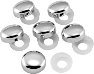 MC ENTERPRISES CHROME SNAP CAPS - 16MM - MC Enterprises Parts & Gear