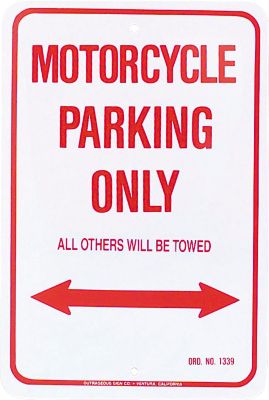 MC ENTERPRISES PARKING SIGN - MOTORCYCLE - MC Enterprises Parts & Gear