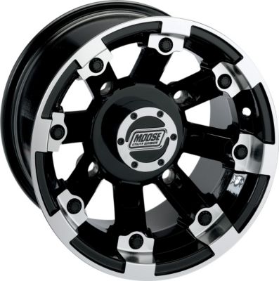 MOOSE 393X REAR WHEEL - 12X8 2B+6N BLACK - Utility ATV Rims & Wheels