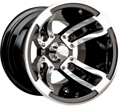 MOTOSPORT ALLOYS REDLINE REAR WHEEL - 10X8 BLACK OR MACHINED -  ATV Wheels 