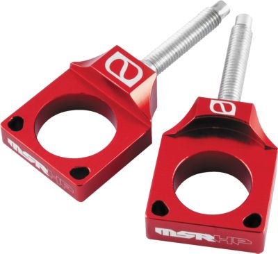 MSR AXLE BLOCKS - RED -  Dirt Bike Axle Blocks / Motocross Axle Blocks 