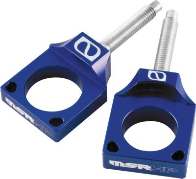 MSR AXLE BLOCKS - BLUE -  Dirt Bike Axle Blocks / Motocross Axle Blocks 