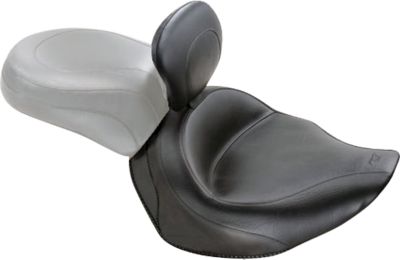 MUSTANG WIDE SOLO TOURING VINTAGE SEAT WITH BACKREST - Cruiser Parts 