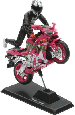 NEW RAY TOYS 1:18 SCALE KAWASAKI ZX-6RR NINJA KANE FRIESEN BIKE AND FIGURE REPLICA - 