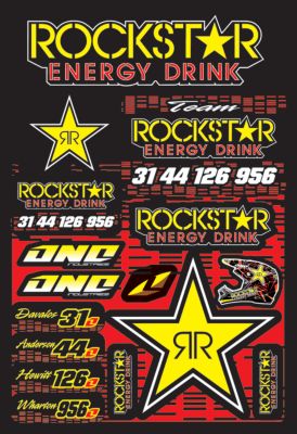 2012 ONE INDUSTRIES ROCKSTAR ENERGY DECAL SHEET - SUZUKI - ATV Graphics And Decals