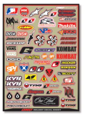 ONE INDUSTRIES 2009 HELMET LOGO DECAL SHEET