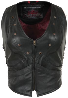 POKERUN WOMEN'S VIXEN LEATHER VEST -  Cruiser Riding Vests 
