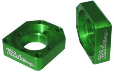 RIDE ENGINEERING AXLE BLOCKS - GREEN -  Dirt Bike Axle Blocks / Motocross Axle Blocks 