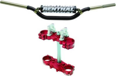 RG3 COMPLETE CLAMP WITH STEERING STEM AND RENTHAL TWINWALL HANDLEBAR COMBO -  Dirt Bike Bar And Clamp Combos 