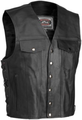 RIVER ROAD FRONTIER LEATHER VEST -  Cruiser Riding Vests 