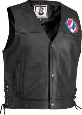 RIVER ROAD GRATEFUL DEAD STEAL YOUR FACE PINSTRIPE VEST -  Cruiser Riding Vests 