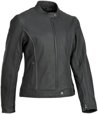 RIVER ROAD WOMEN'S BLACK PEARL LEATHER JACKET - 2012 Factory Effex Monster Energy ATV Graphics - Yamaha