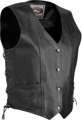 RIVER ROAD WOMEN'S PLAIN LEATHER VEST -  Cruiser Riding Vests 