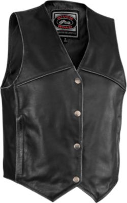 RIVER ROAD WOMEN'S RAMBLER LEATHER VEST -  Cruiser Riding Vests 