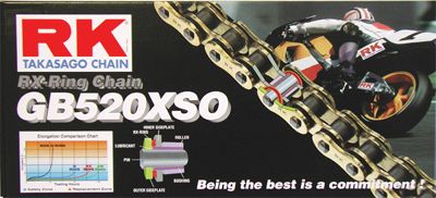  RK 520 GBXSO X-Ring Gold Race Chain - 120 Links