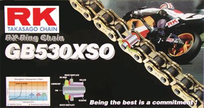 RK 530 XSO X-RING GOLD RACE CHAIN - 120 LINKS