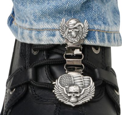 RYDER CLIPS PANT/BOOT CLIP - SKULL & WINGS -  Cruiser Footwear 