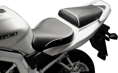 SARGENT WORLD SPORT PERFORMANCE SEAT WITH SILVER WELT AND REAR SEAT COVER - 
