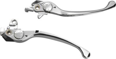 SHOW CHROME SMOOTH BLADE BRAKE AND CLUTCH LEVER SET - Cruiser Hand Controls