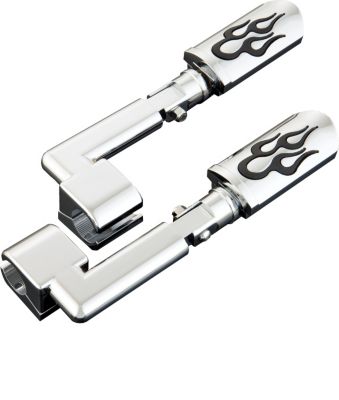 SHOW CHROME FLAME CASE GUARD PEGS - Cruiser Foot Controls