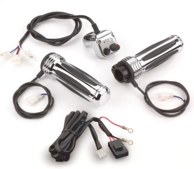 SHOW CHROME COMFORT HEATED GRIPS - Hardline Re-settable Hour Meter