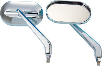 SHOW CHROME OVAL CRUISER MIRRORS - Cruiser Hand Controls